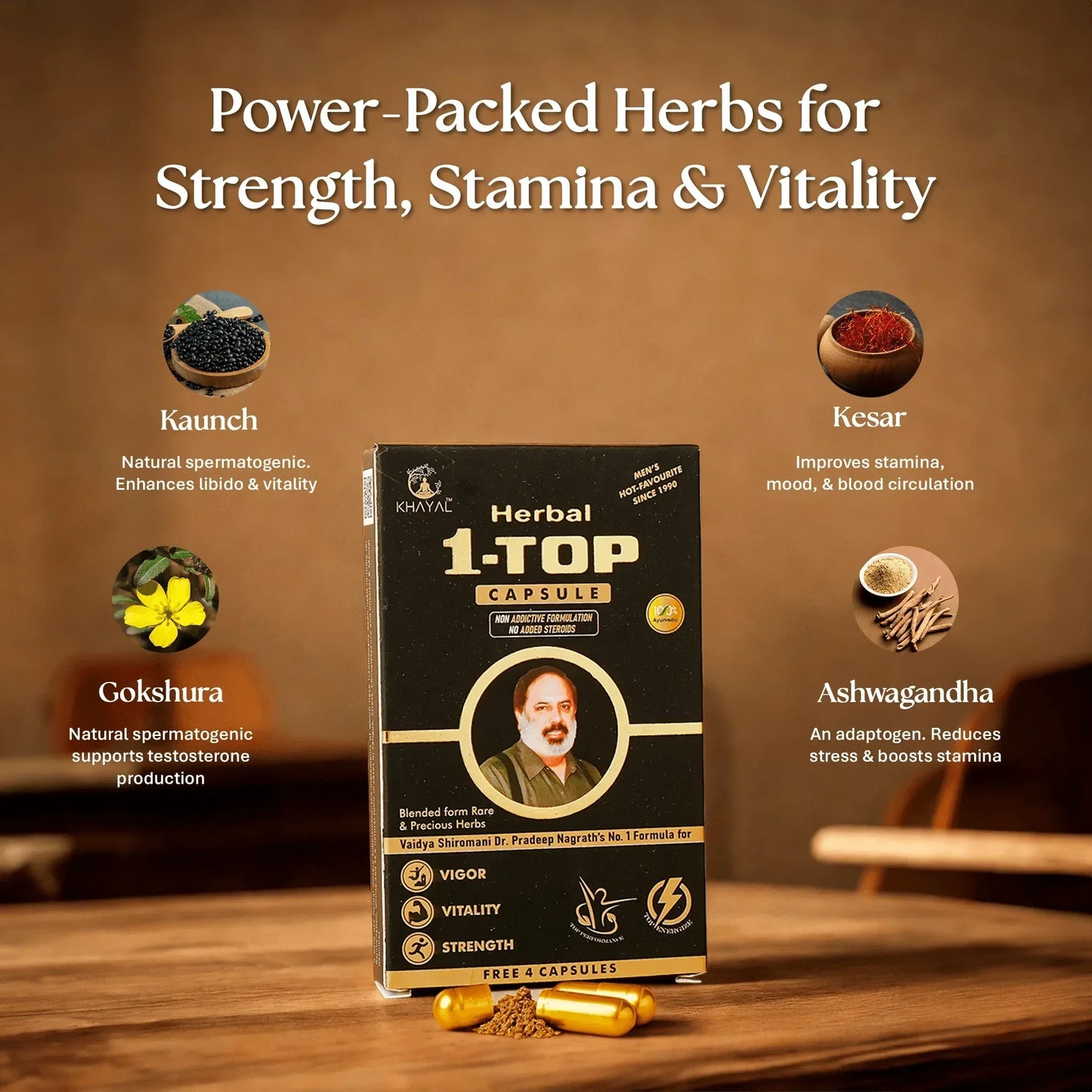 Khayal Herbal 1-Top Capsule | Non-Addictive Ayurvedic Formula - Khayal Health